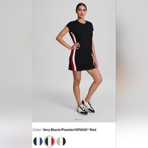 SPANX Black Mini Dress with Red and White Accents